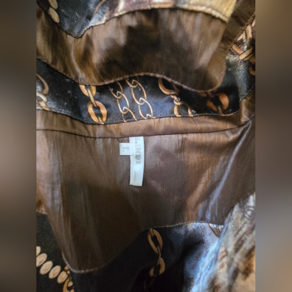 Lindi Metallic Brown Utility Military Safari Mobwife Transitional Jacket Size L - Picture 5 of 12